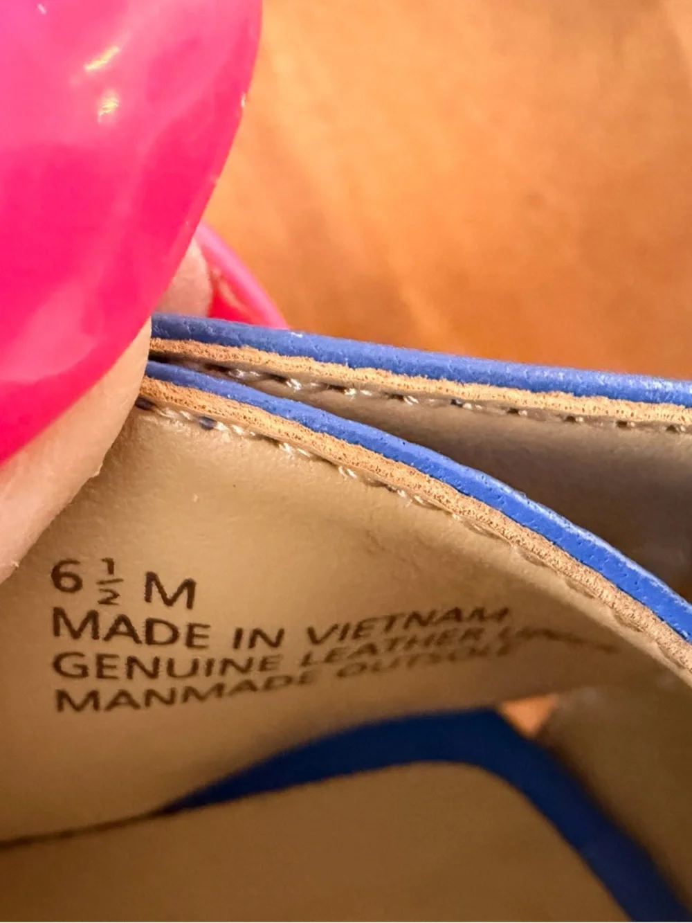 Talbots Bright Blue D'Orsay Flats with Tortoiseshell Accent - Picture 10 of 10